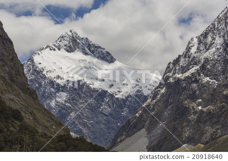 Snow mountains  Milford Sound road New Zealand 20918640