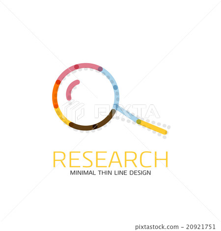 Vector thin line design logo magnifying glass Vector thin line design logo magnifying glass 20921751
