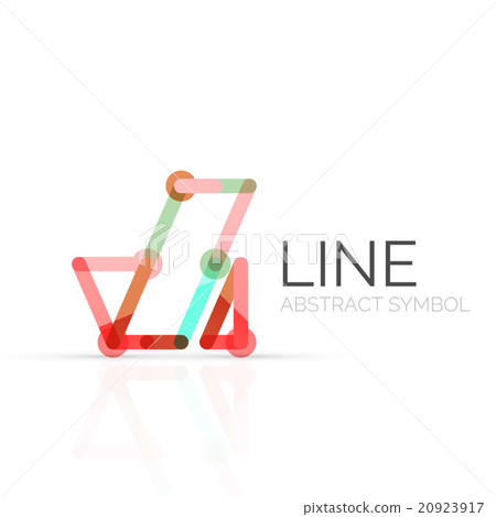 Linear abstract logo, connected multicolored 20923917