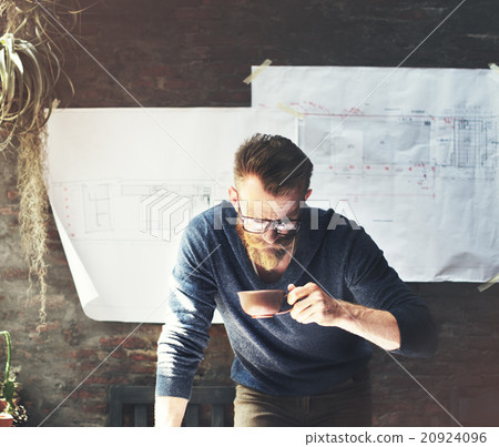 Man Working Determine Workspace Lifestyle Concept Man Working Determine Workspace Lifestyle Concept 20924096