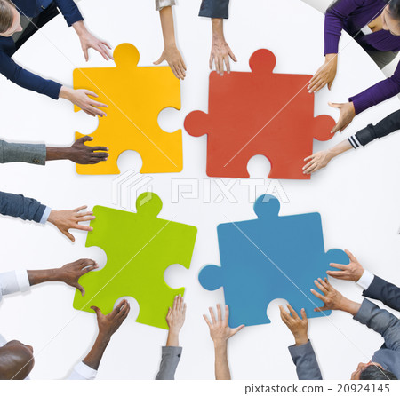 Teamwork Business Team Meeting Unity Jigsaw Puzzle Concept Teamwork Business Team Meeting Unity Jigsaw Puzzle Concept 20924145
