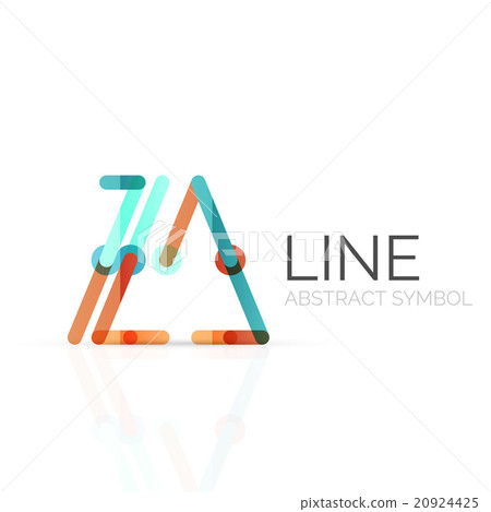 Linear abstract logo, connected multicolored Linear abstract logo, connected multicolored 20924425