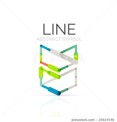 Linear abstract logo, connected multicolored 20924546