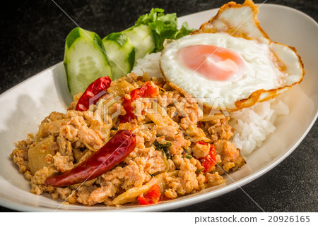 Gapa Rice Thai gourmet Phad Bai Gaprao Gai Sap Thai dish 20926165