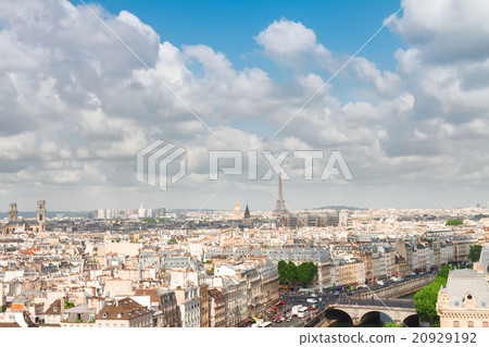 skyline of Paris with eiffel tower 20929192