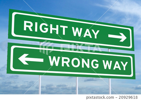 Right or Wrong way Road Sign Right or Wrong way Road Sign 20929618