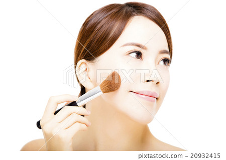 young beautiful woman with Makeup Brush 20932415