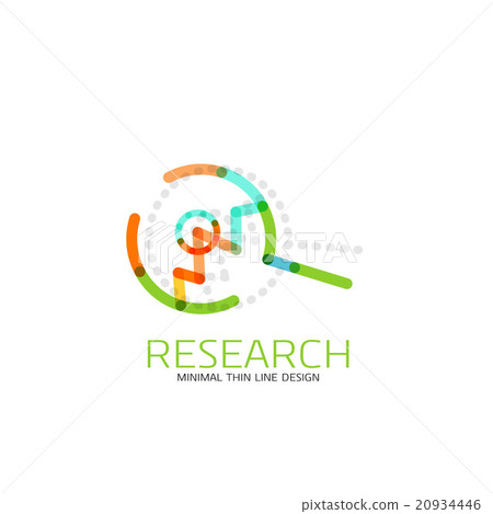Vector thin line design logo magnifying glass 20934446