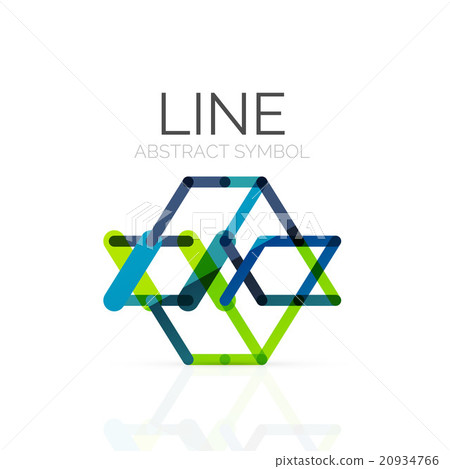 Linear abstract logo, connected multicolored 20934766