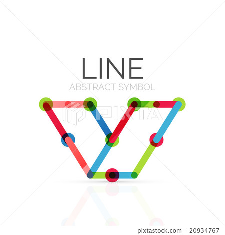Linear abstract logo, connected multicolored Linear abstract logo, connected multicolored 20934767