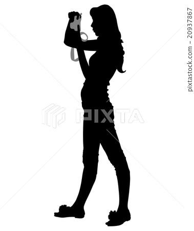 Photographer silhouette on the white background Photographer silhouette on the white background 20937867