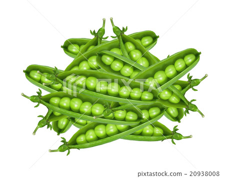 Fresh green peas isolated on white 20938008