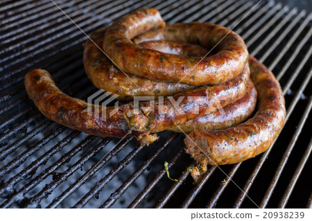 grill smoked sausage, food of northern thailand grill smoked sausage, food of northern thailand 20938239