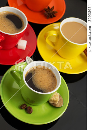 cup of coffee on black cup of coffee on black 20938624