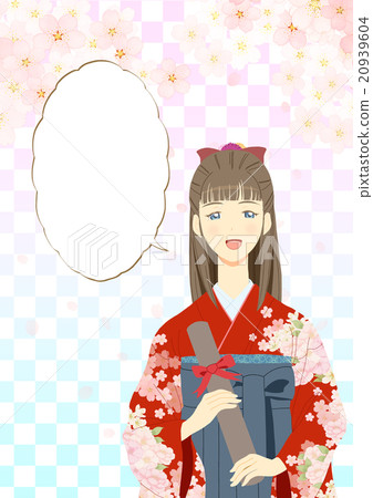 Hakama simple coloring (balloon a) Vertical with a left background Hakama simple coloring (balloon a) Vertical with a left background 20939604