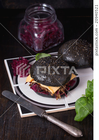 Black burger with stews Black burger with stews 20940521