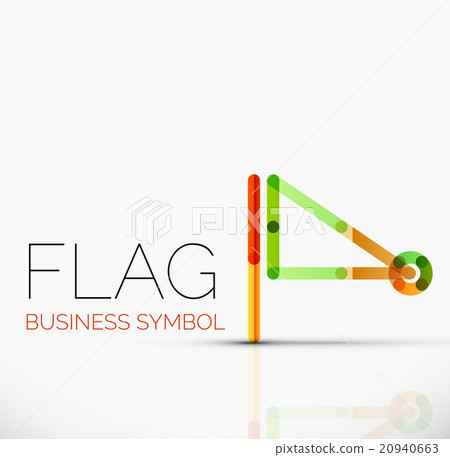 Logo flag, abstract linear geometric business icon Logo flag, abstract linear geometric business icon 20940663