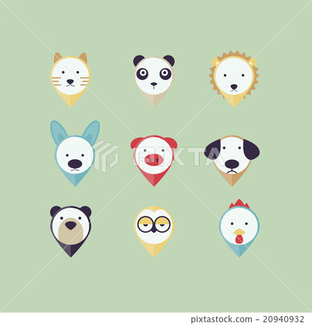 Animal Map Pin Collection 20940932
