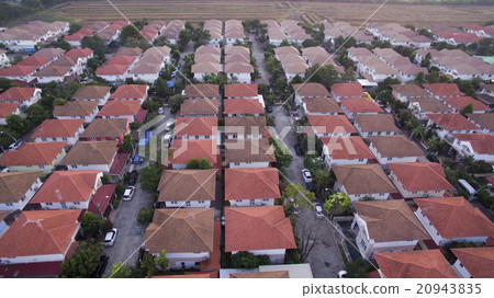 aerial view of home village in thailand  20943835