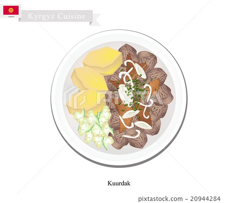 Kuurdak or Kyrgyz Stewed Brown Meat with Onion 20944284