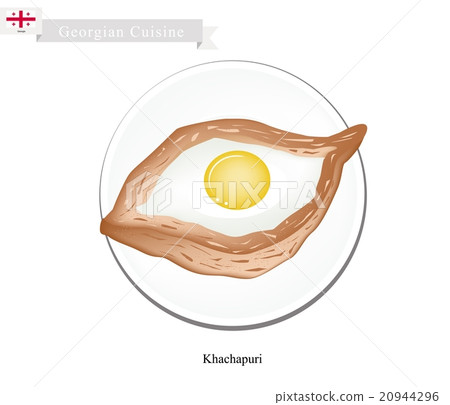 khachapuri or Georgian Cheese Bread with Raw Egg 20944296