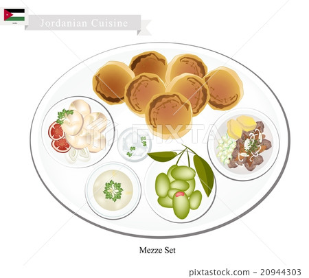 Mezze or Jordanian Assorted of Oriental Food Mezze or Jordanian Assorted of Oriental Food 20944303