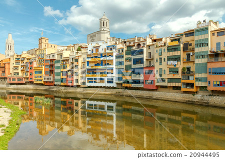 Girona. Multi-colored facades of houses on the Girona. Multi-colored facades of houses on the 20944495