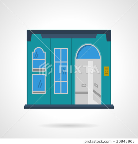 Blue storefront wall flat color design vector icon Blue storefront wall flat color design vector icon 20945903