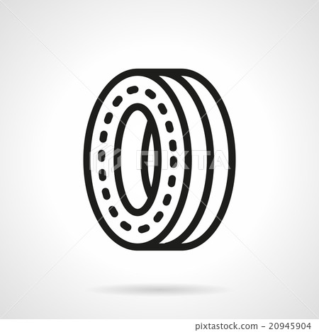 Wheel for skateboard black line design vector icon Wheel for skateboard black line design vector icon 20945904