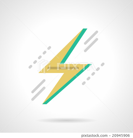 Lightning bolt flat color design vector icon - Stock Illustration ...