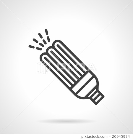Power save bulb black line design vector icon 20945954