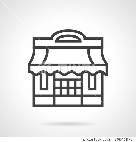 Pizzeria black line design vector icon - Stock Illustration [20945973 ...