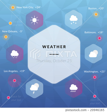 Weather infographics, weather icons clouds Weather infographics, weather icons clouds 20946165