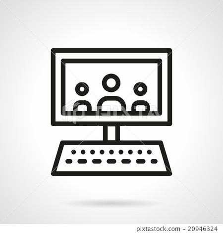 Webinar black line design vector icon 20946324