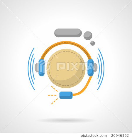 Hotline flat color design vector icon 20946362