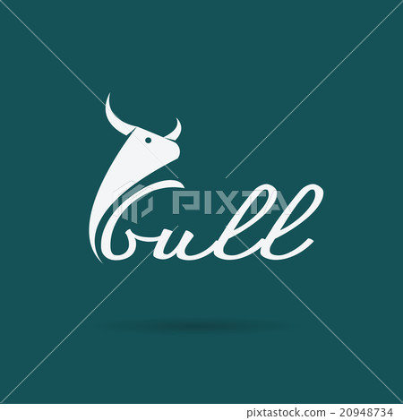 Vector design bull is text on blue background. Vector design bull is text on blue background. 20948734