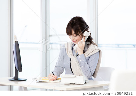 Business ladies desk work business casual 20949251