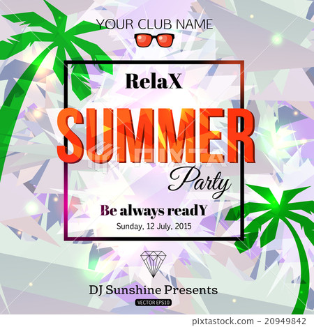 Summer party typographical shining template poster 20949842