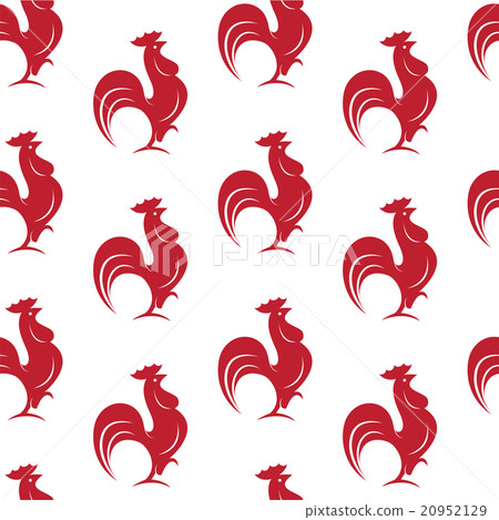 Vector seamless pattern with red cock 20952129
