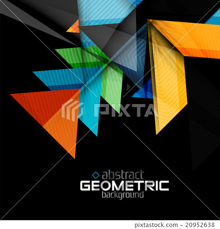 Vector color geometric shapes on black background 20952638