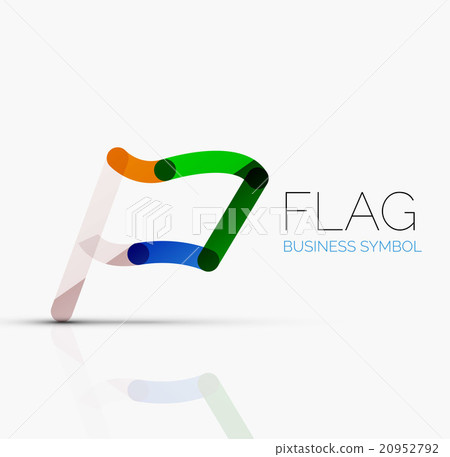 Logo flag, abstract linear geometric business icon 20952792
