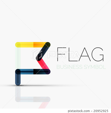 Logo flag, abstract linear geometric business icon Logo flag, abstract linear geometric business icon 20952925