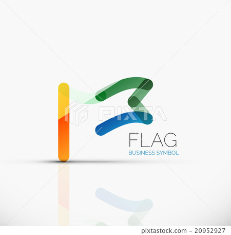 Logo flag, abstract linear geometric business icon Logo flag, abstract linear geometric business icon 20952927