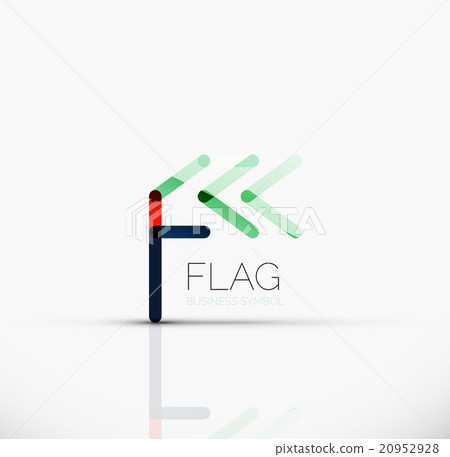 Logo flag, abstract linear geometric business icon 20952928