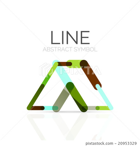 Linear abstract logo, connected multicolored Linear abstract logo, connected multicolored 20953329
