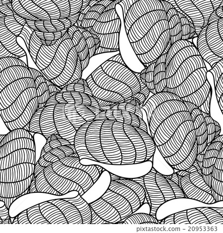 Marine seamless pattern with stylized seashells 20953363