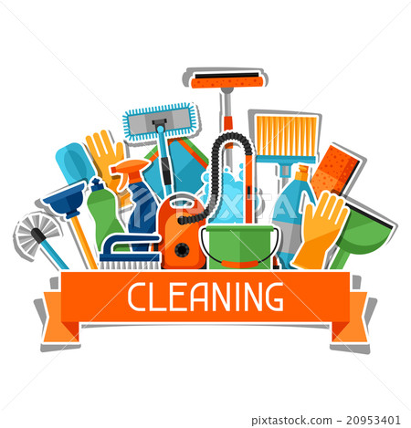 Housekeeping background with cleaning sticker 20953401
