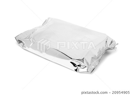 blank packaging foil snack pouch isolated on white blank packaging foil snack pouch isolated on white 20954905