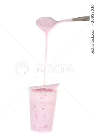 Fruit yogurt with a spoon Fruit yogurt with a spoon 20955030