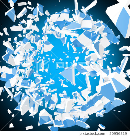 Cracks blue target abstract background 20956819